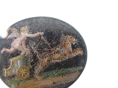 Lot 43 - 19th Century Italian 'Grand Tour' souvenir micromosaic panel - Eros and chariot