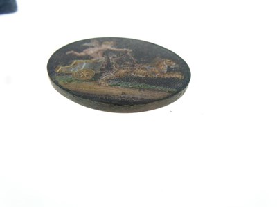 Lot 43 - 19th Century Italian 'Grand Tour' souvenir micromosaic panel - Eros and chariot