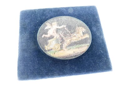 Lot 43 - 19th Century Italian 'Grand Tour' souvenir micromosaic panel - Eros and chariot