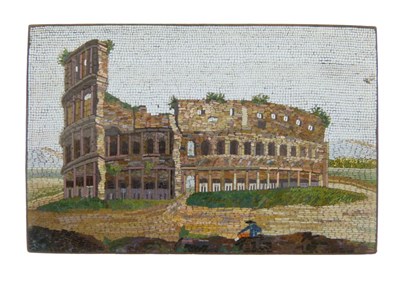 Lot 39 - 19th Century Italian 'Grand Tour' souvenir micromosaic panel