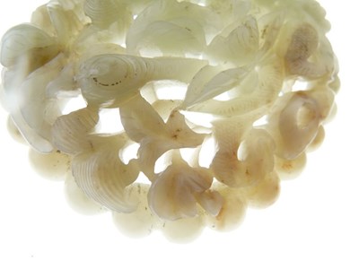 Lot 187 - Chinese carved celadon jade panel