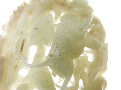 Lot 187 - Chinese carved celadon jade panel