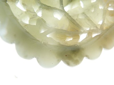 Lot 187 - Chinese carved celadon jade panel