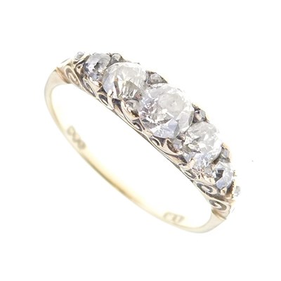 Lot 3 - Late Victorian five-stone diamond ring