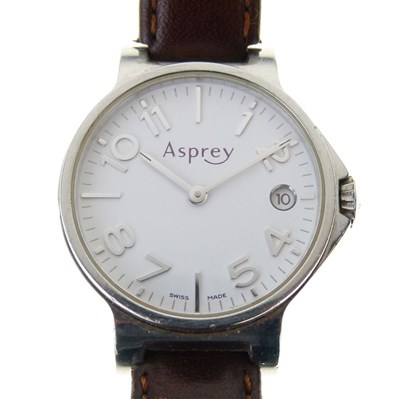 Lot 74 - Asprey - Lady's stainless steel quartz wristwatch