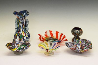 Lot 309 - Group of Murano latticino and millefiori glass