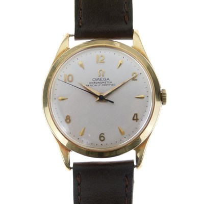 Lot 67 - Omega - Gentleman's chronometer officially certified 18ct gold mechanical wristwatch