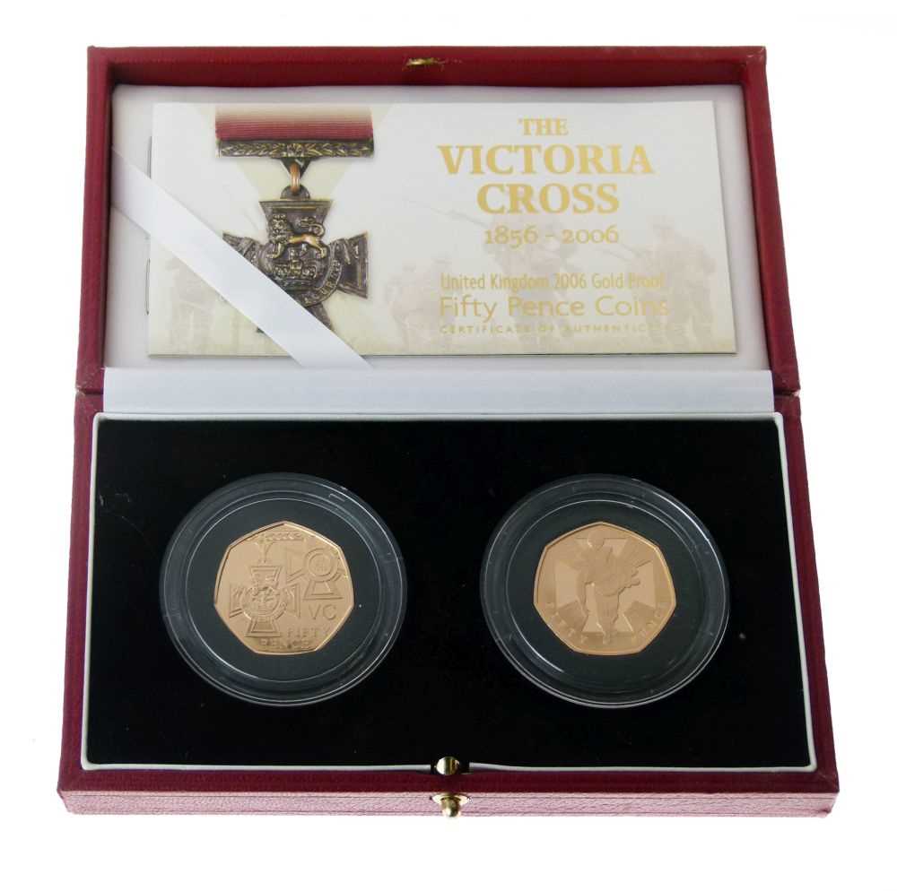Lot 110 - Royal Mint - The Victoria Cross 1856-2006 United Kingdom 2006 Gold Proof Fifty Pence Coins