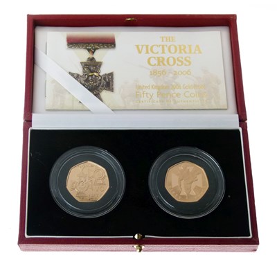 Lot 110 - Royal Mint - The Victoria Cross 1856-2006 United Kingdom 2006 Gold Proof Fifty Pence Coins