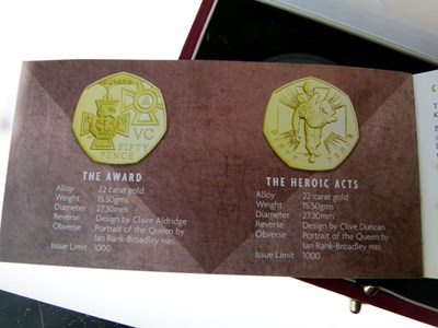 Lot 110 - Royal Mint - The Victoria Cross 1856-2006 United Kingdom 2006 Gold Proof Fifty Pence Coins