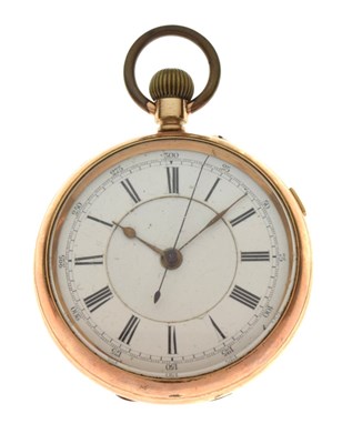 Lot 108 - Gold-plated pocket watch with centre seconds