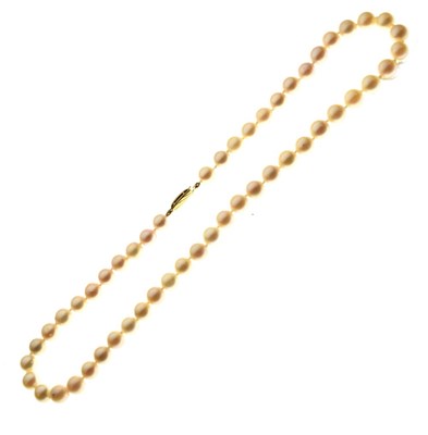Lot 71 - Boxed string of pearls with 9ct gold clasp