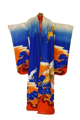 Lot 197 - Japanese wedding kimono or uchikake, decorated with cranes