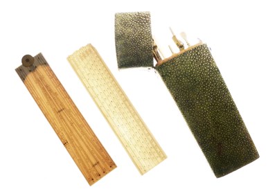 Lot 139 - Early to mid 19th Century shagreen-cased etui
