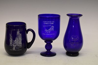 Lot 311 - Quantity of 'Bristol' blue glass