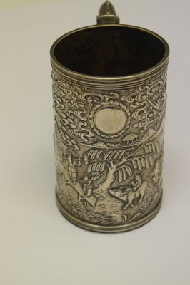 Lot 102 - Chinese export white metal mug