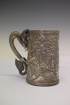 Lot 102 - Chinese export white metal mug