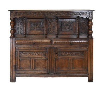 Lot 670 - James I oak press or court cupboard circa 1620