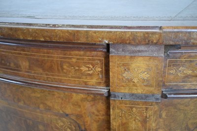 Lot 645 - Fine Victorian burr walnut kidney-shaped pedestal desk by Gillow & Co