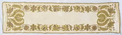 Lot 387 - 19th century gold thread embroidered table runner