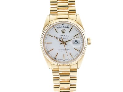 Lot 70 - Rolex - Gentleman's 18K Day Date automatic chronometer wristwatch