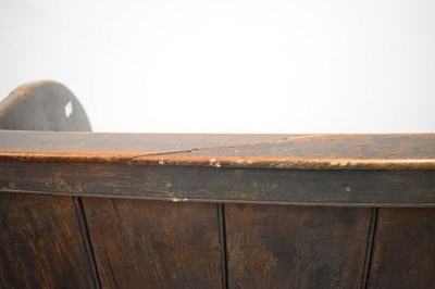 Lot 682 - Early 19th Century oak barrel back tavern settle