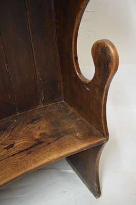 Lot 682 - Early 19th Century oak barrel back tavern settle