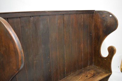 Lot 682 - Early 19th Century oak barrel back tavern settle