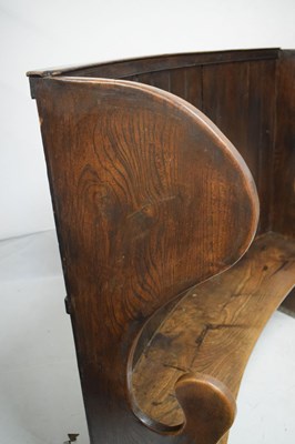 Lot 682 - Early 19th Century oak barrel back tavern settle