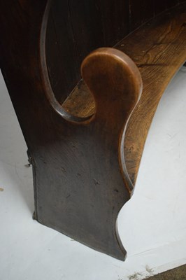 Lot 682 - Early 19th Century oak barrel back tavern settle
