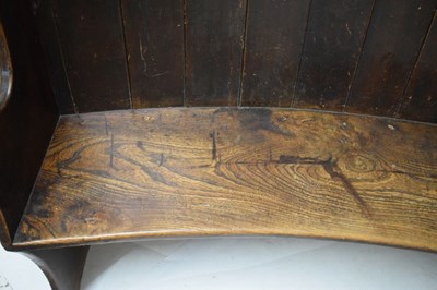 Lot 682 - Early 19th Century oak barrel back tavern settle