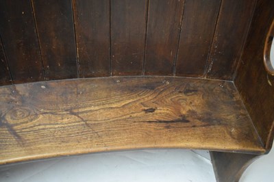 Lot 682 - Early 19th Century oak barrel back tavern settle
