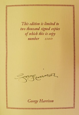 Lot 540 - George Harrison 'I, Me, Mine' Genesis Publications, 1980 - signed and numbered 1140 of 2000