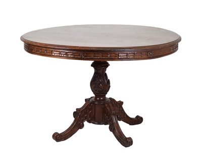 Lot 689 - Reproduction mahogany carved circular centre table