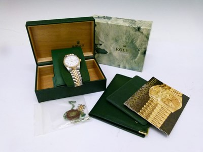 Lot 68 - Rolex - Gentleman's two-tone gold and stainless steel Oyster Perpetual Date automatic wristwatch