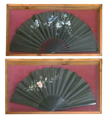 Lot 603 - Two cased black fans