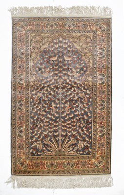 Lot 640 - Turkish Islamic silk Kayseri 'Tree of Life' prayer rug