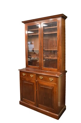 Lot 677 - Early 20th Century mahogany bookcase on cabinet