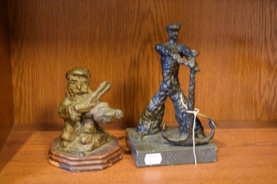 Lot 744 - Judica/Jewish interest - Two cast metal figures: Fiddler and Sailor with Anchor