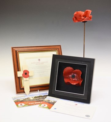 Lot 354 - Blood Swept Lands and Seas of Red' - Two ceramic poppies by Paul Cummins