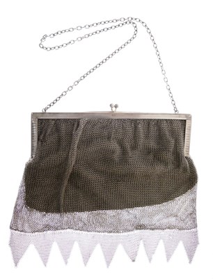 Lot 200 - Lady's silver mesh evening bag and silver costume jewellery