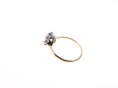 Lot 3 - Diamond single-stone ring, stamped '18ct' and 'Plat'