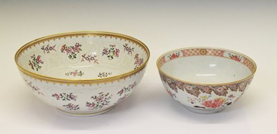 Lot 465 - Chinese porcelain bowl and Samson footed bowl in Chinese armorial style