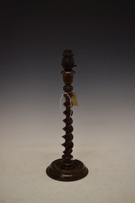 Lot 570 - Barley twist turned table lamp