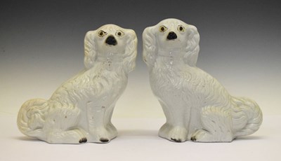 Lot 420 - Pair of Staffordshire spaniels