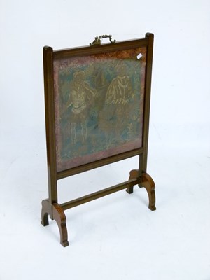 Lot 571 - Firescreen with embroidered panel
