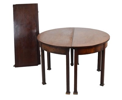 Lot 653 - Mahogany 'D' end dining table