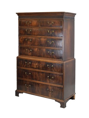 Lot 633 - Mahogany chest on chest or tallboy