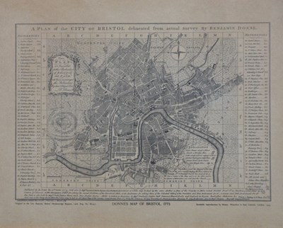 Lot 743 - Two framed maps of Bristol, etc