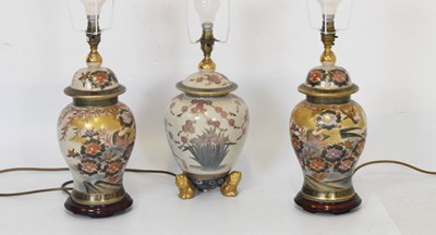 Lot 738 - Three Japanese table lamps